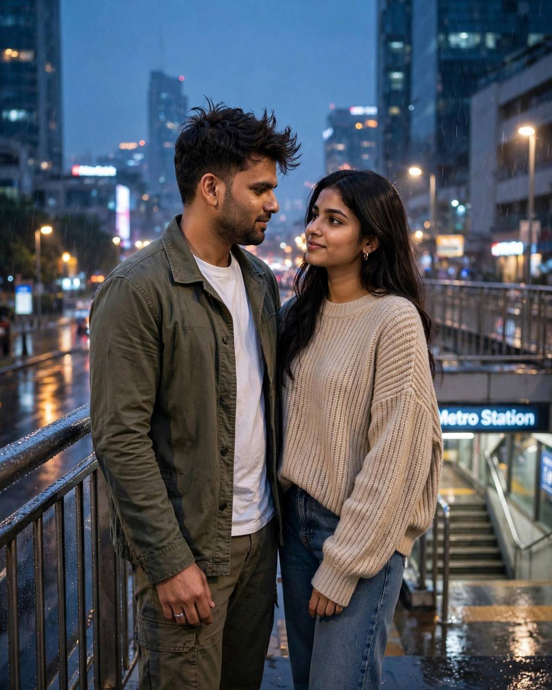 AI-generated cinematic portrait: Her hand slipping out of his as
