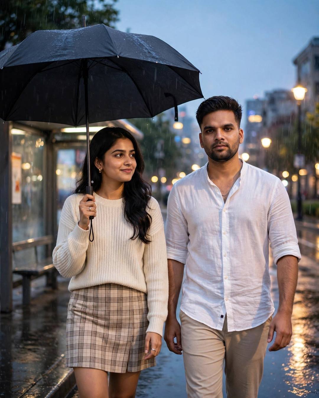 AI-generated cinematic portrait: Matching good-morning texts across time zones