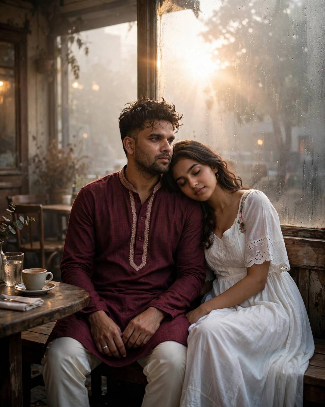 Cinematic AI photo: Passing chits in the last bench (First Love)