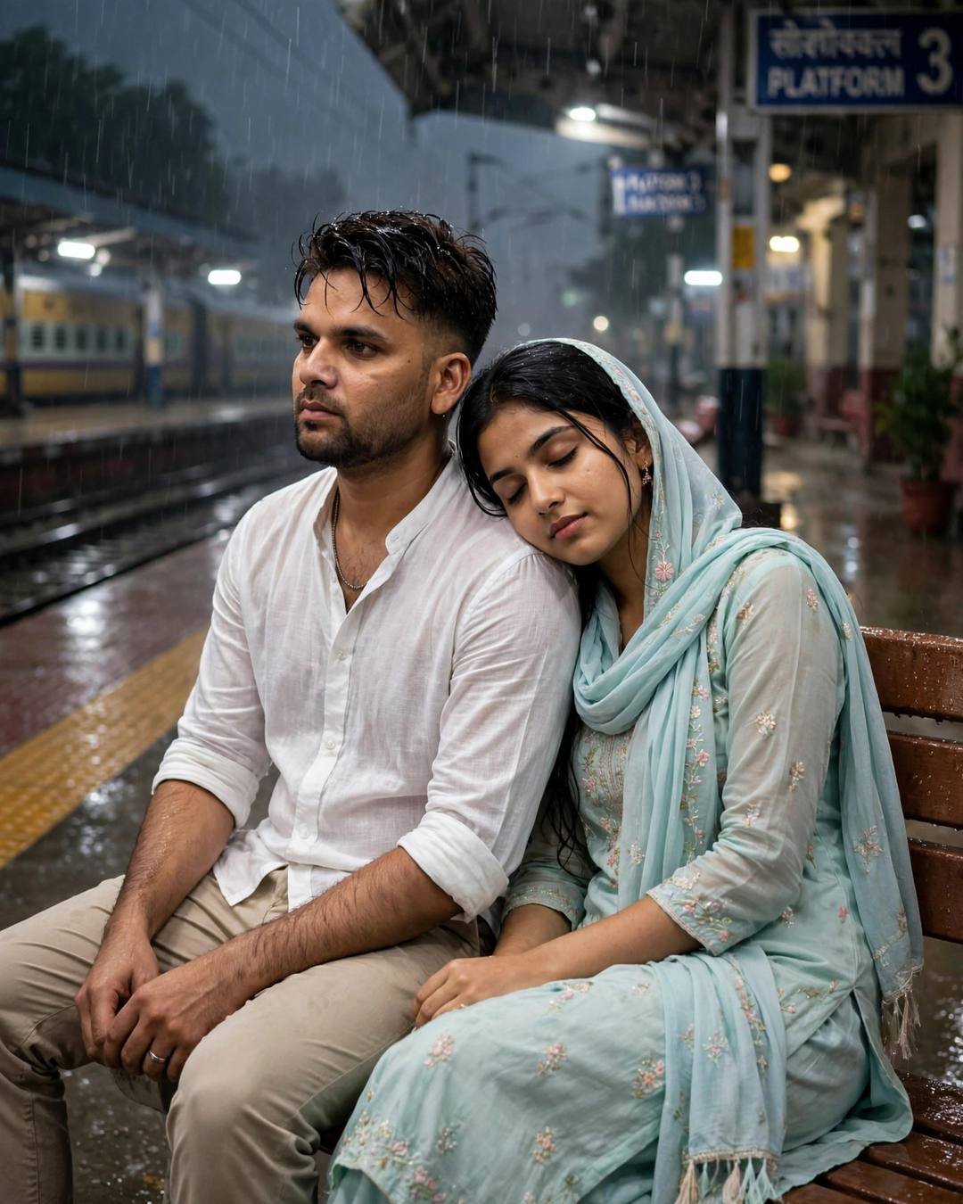 Cinematic AI photo: A love letter hidden in her tiffin (Love Story)