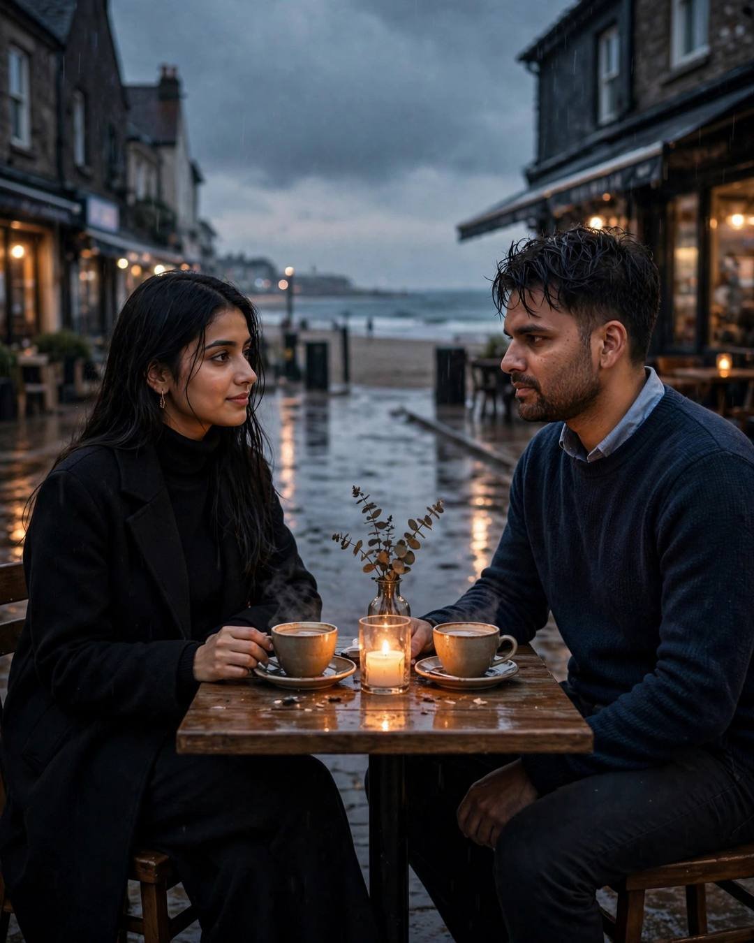 Cinematic AI photo: Their story told in train tickets kept (Love Story)