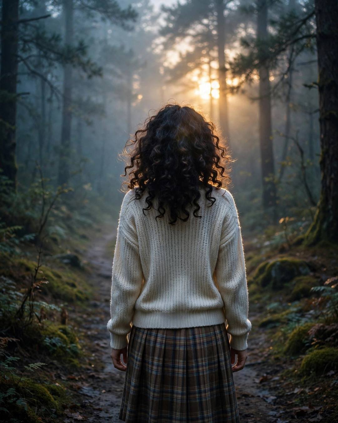 Cinematic AI photo: Reading poetry by candlelight (Moody Girl)