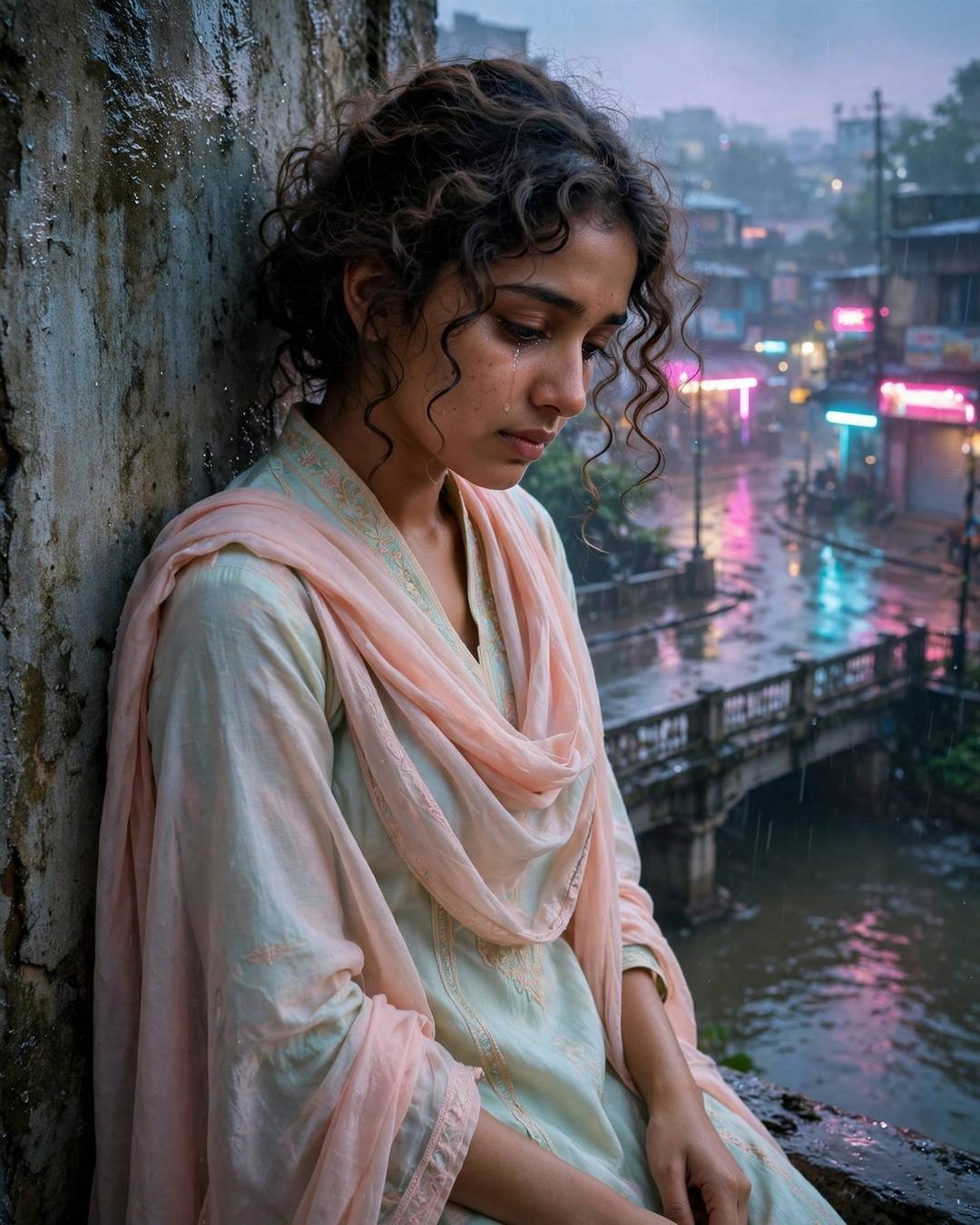 Watching her younger brother perform on stage, — cinematic AI portrait, Emotional Girl mood