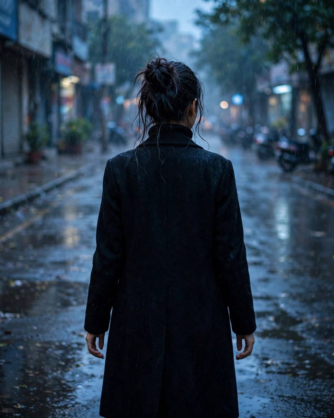 Tearing their old train tickets, realising the — cinematic AI portrait, heartbreak mood