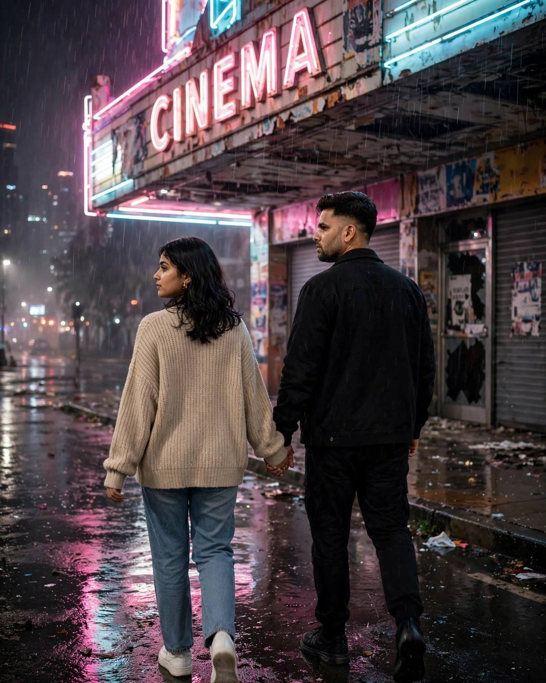 Her sari pallu lifting in the wind — cinematic AI portrait