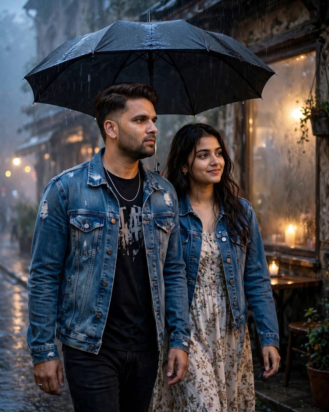 Him teaching her to ride a bicycle, — AI cinematic portrait by PROMOLOOT
